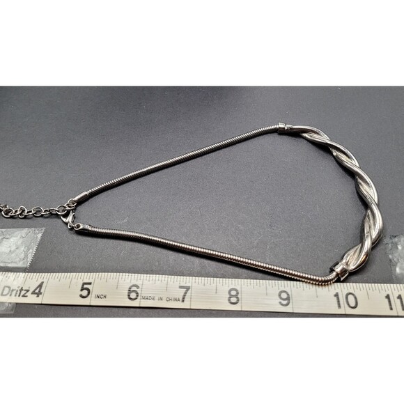 Silver Twist Pendant on Snake Chain Necklace Badass Biker - Picture 6 of 6